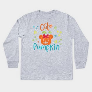 Cute as a pumpkin Kids Long Sleeve T-Shirt